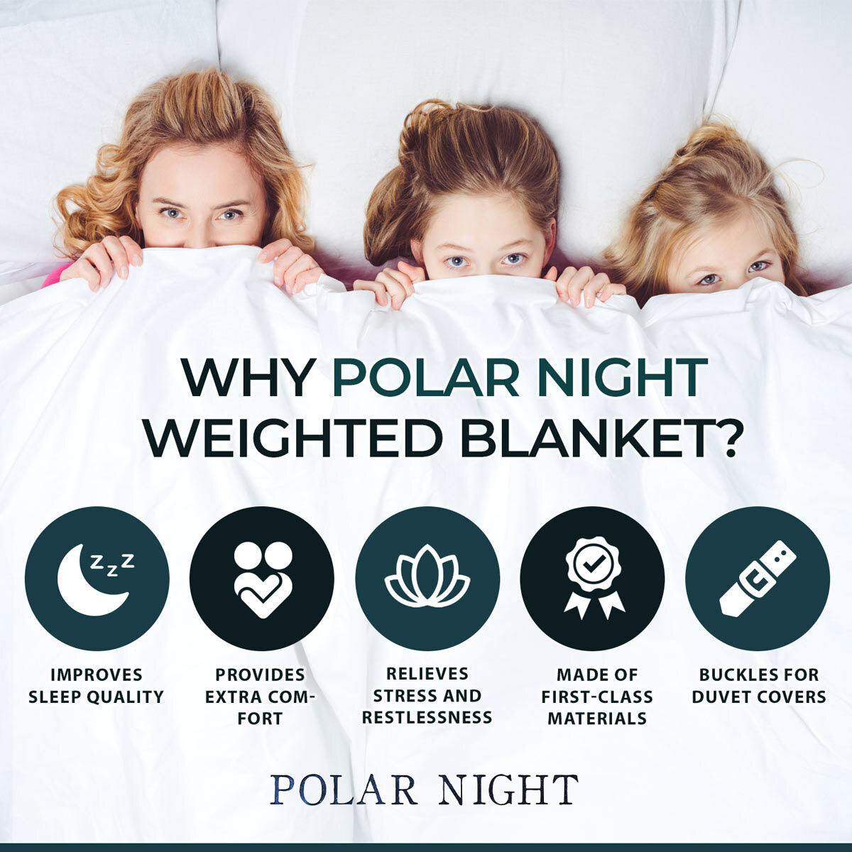 
              Polar Night Weighted Blanket 5-13kg, 150x200cm (cotton)